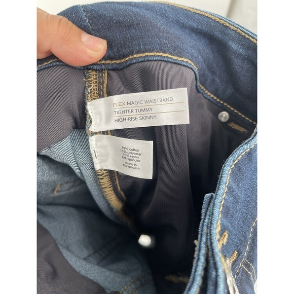 Lane Bryant Dark Wash High Skinny Jeans, Cropped/capris Size 26 - Picture 6 of 7